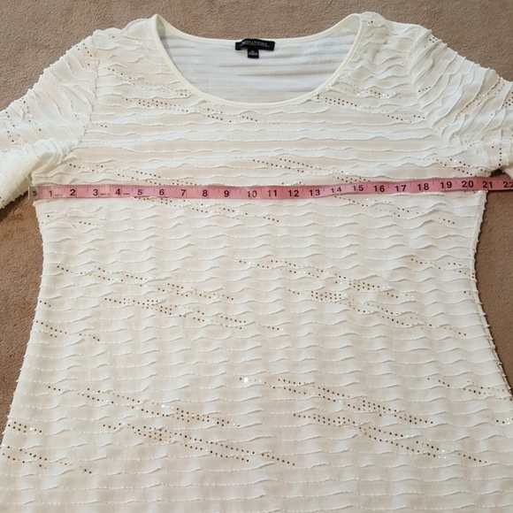 Notations Top. Gold Sequins. Sz XL. - Picture 5 of 8